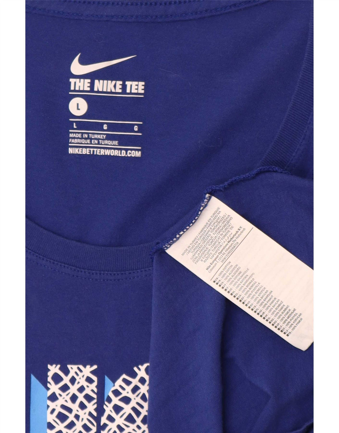 Nike Mens Graphic T-Shirt Top Large Blue Cotton