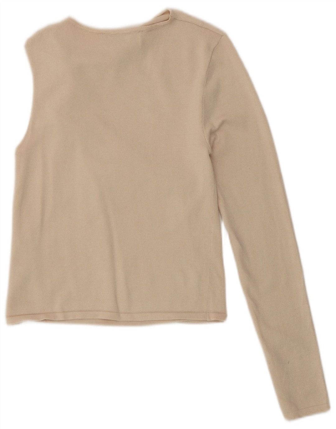 Zara Womens Crop One Shoulder Top UK 8 Small Beige Viscose