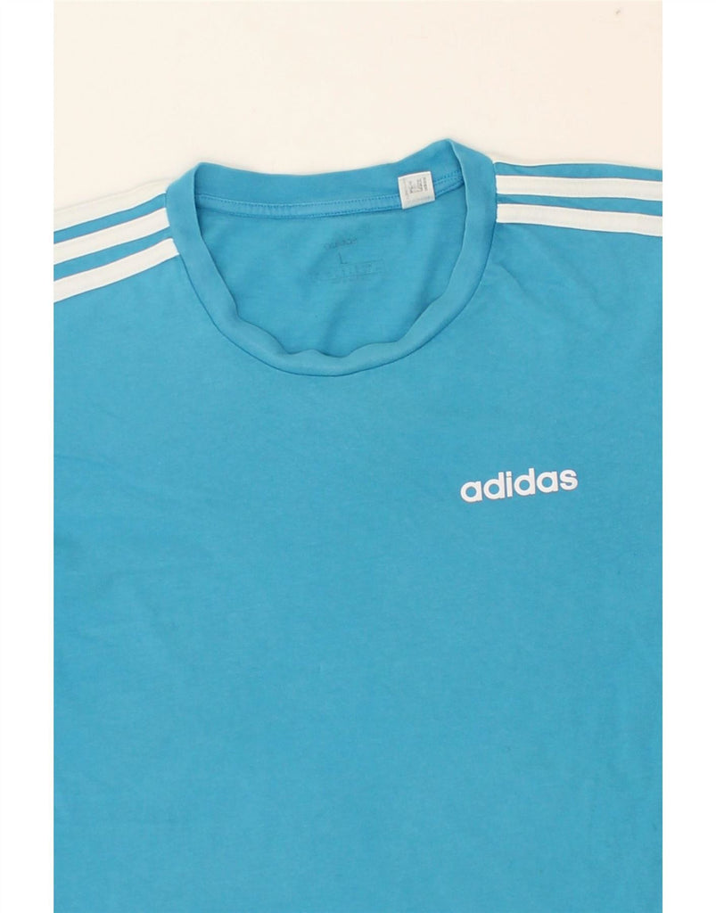 ADIDAS Mens T-Shirt Top Large Blue Cotton Vintage Adidas and Second-Hand Adidas from Messina Hembry 