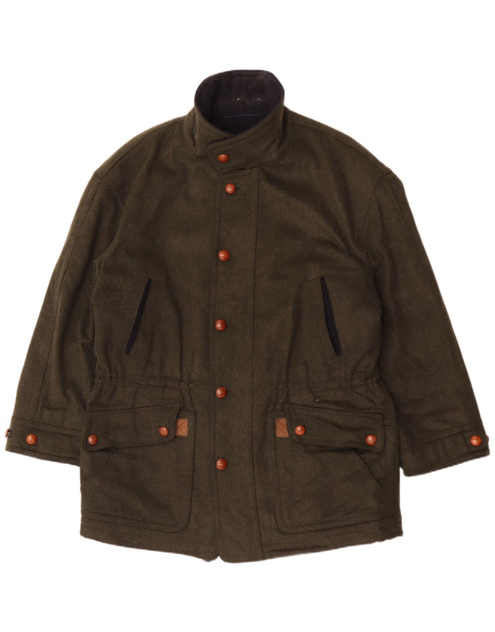 LODENFREY Mens Utility Jacket IT 50 Large Green Wool