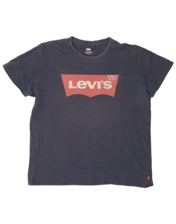 Levi's Mens Graphic T-Shirt Top XL Navy Blue Cotton