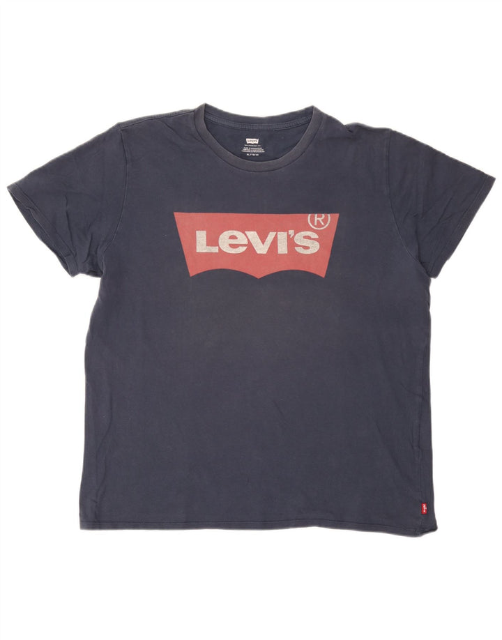 Levi's Mens Graphic T-Shirt Top XL Navy Blue Cotton