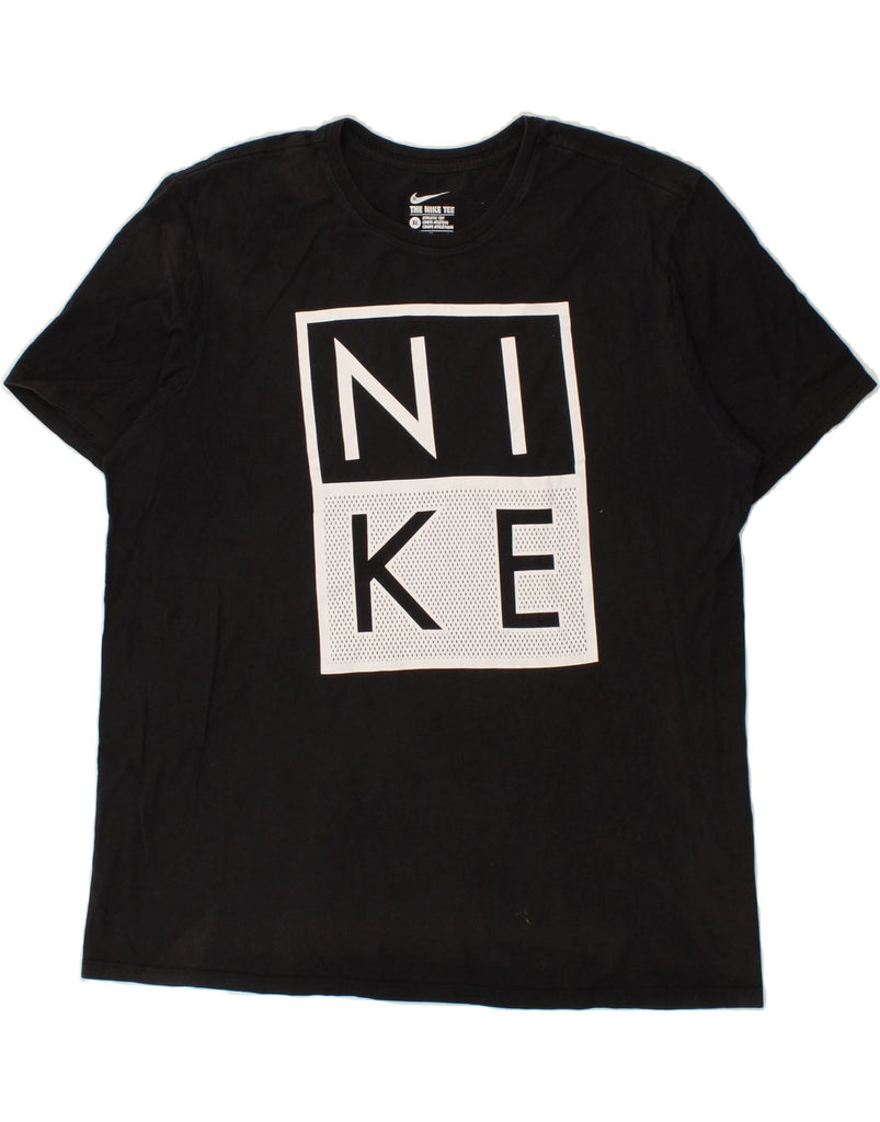 NIKE Mens Athletic Cut Graphic T-Shirt Top XL Black Vintage Nike and Second-Hand Nike from Messina Hembry 