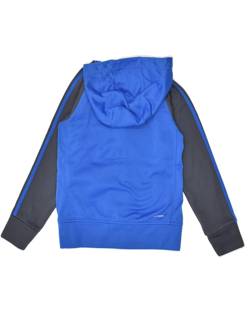 ADIDAS Boys Climawarm Zip Hoodie Sweater 7-8 Years Small  Blue Colourblock | Vintage Adidas | Thrift | Second-Hand Adidas | Used Clothing | Messina Hembry 