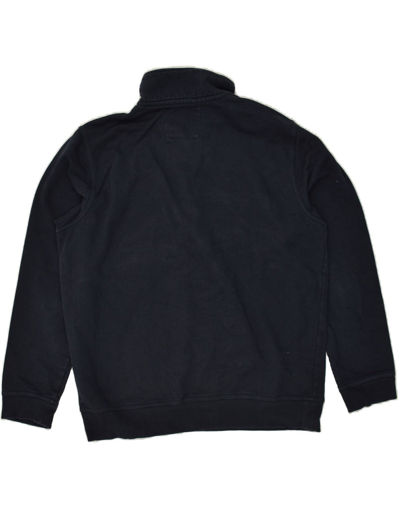 CREW CLOTHING Mens Zip Neck Sweatshirt Jumper 2XL Navy Blue Cotton | Vintage Crew Clothing | Thrift | Second-Hand Crew Clothing | Used Clothing | Messina Hembry 