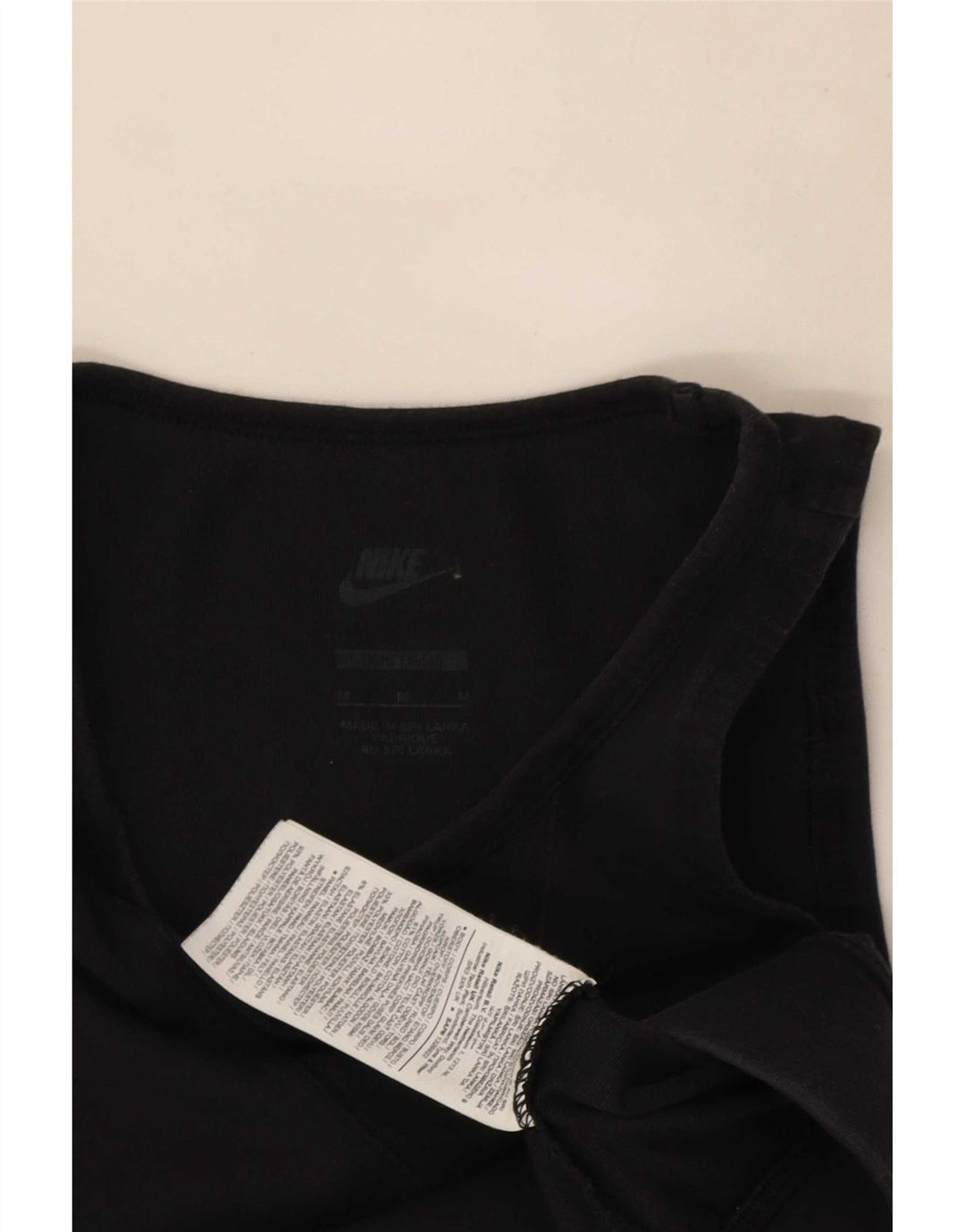 Nike Womens Bra Top UK 12 Medium Black Cotton