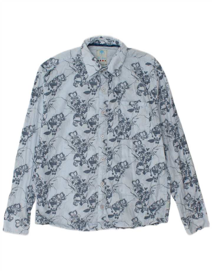 FAT FACE Mens Shirt Medium Blue Floral Cotton