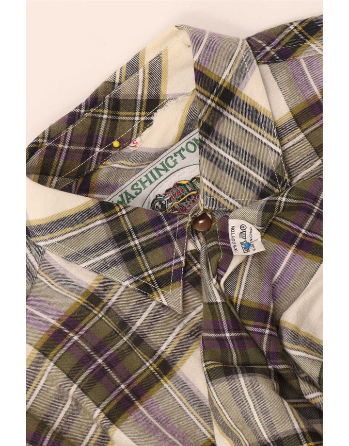 Vintage Mens Flannel Shirt Small Multicoloured Check Cotton