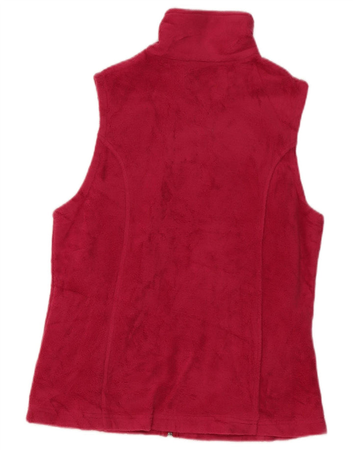 COLUMBIA Womens Fleece Gilet UK 14 Medium Pink Polyester