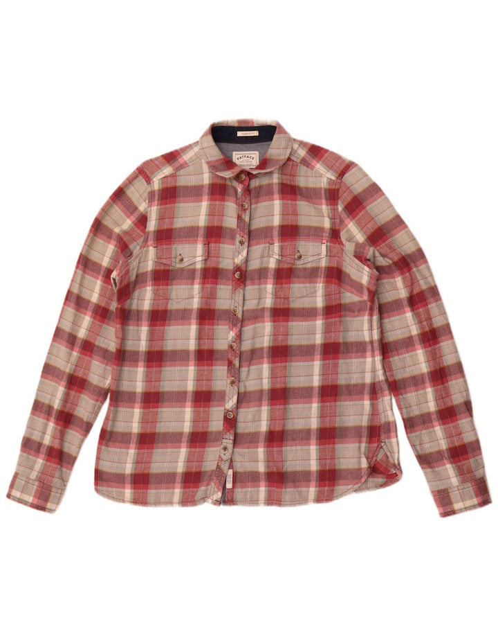 Fat Face Womens Classic Fit Flannel Shirt UK 12 Medium Red Check Cotton