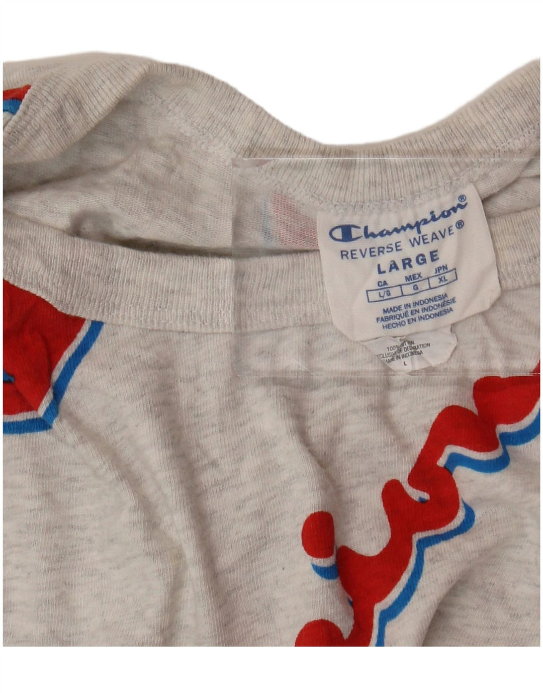 CHAMPION Womens Reverse Weave Crop Graphic T-Shirt Top UK 16 Large Grey