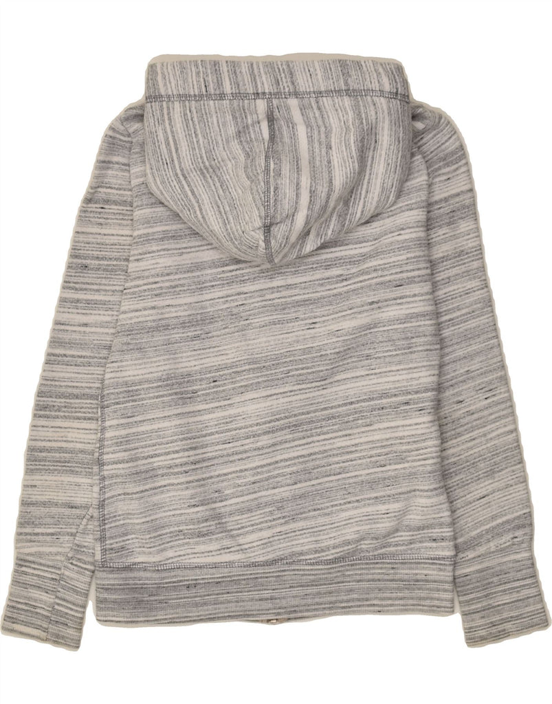 SUPERDRY Womens Zip Hoodie Sweater UK 10 Small Grey Striped Cotton | Vintage Superdry | Thrift | Second-Hand Superdry | Used Clothing | Messina Hembry 