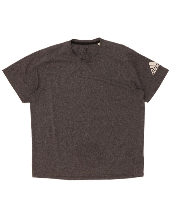 Adidas Mens Aeroready T-Shirt Top XL Grey Flecked Polyester