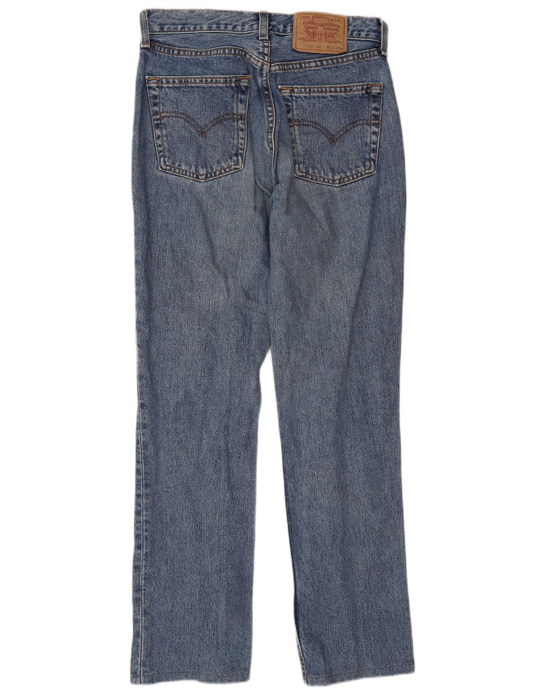 Levi's Womens 595 Straight Jeans W30 L34 Blue Cotton