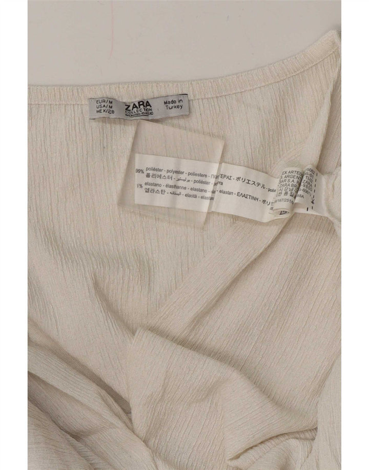 Zara Womens Blouse Top UK 14 Medium White Polyester