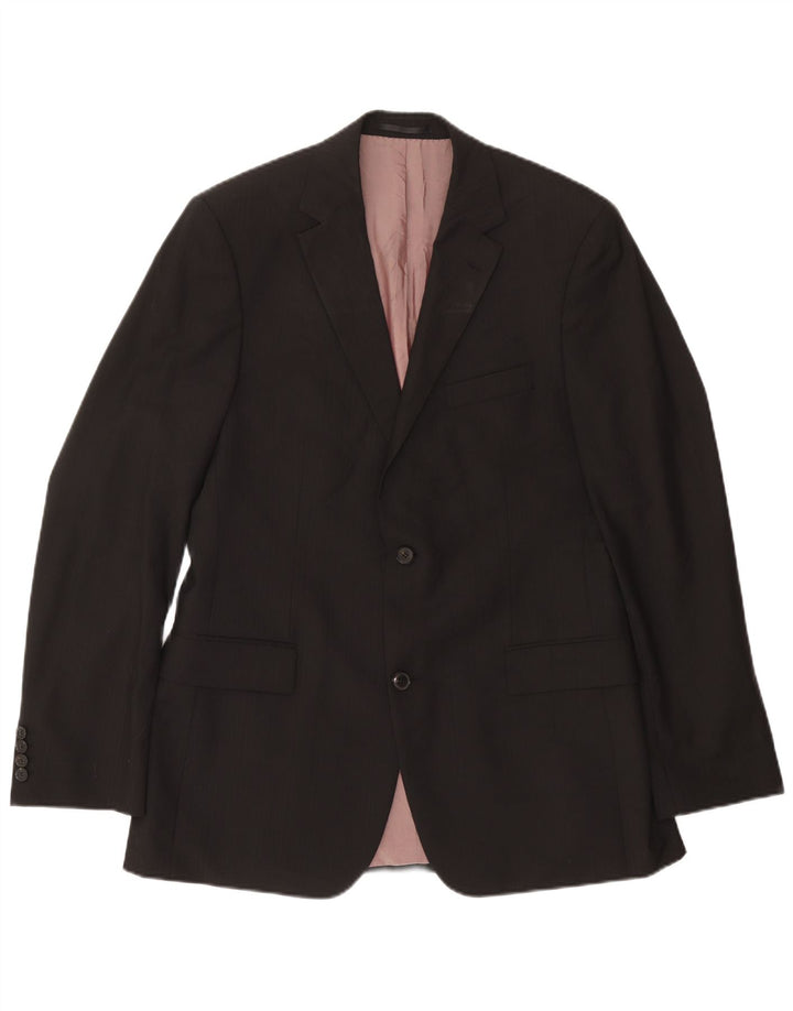 Hugo Boss Mens 2 Button Blazer Jacket Size 102 Large Black Wool
