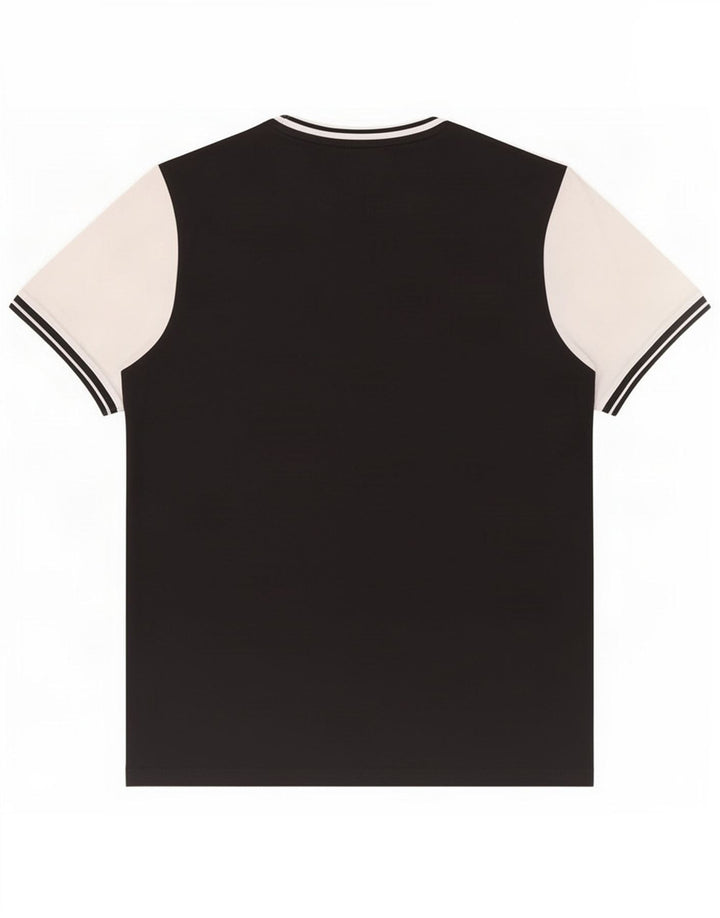 Lyle & Scott Mens T-Shirt Top Medium Black Colourblock Cotton