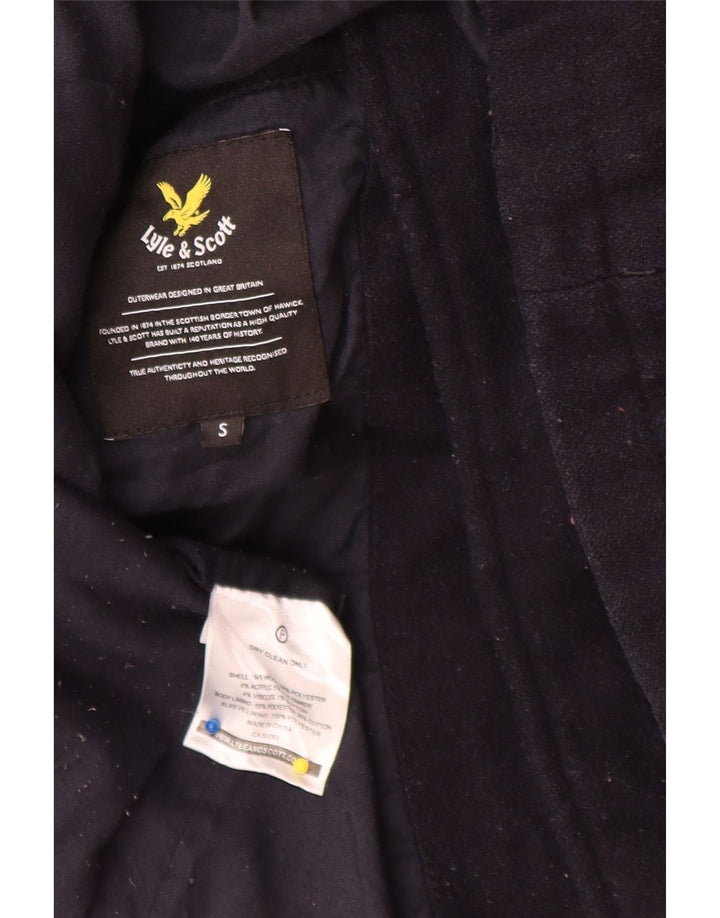 Lyle & Scott Mens Pea Coat UK 36 Small Navy Blue Acrylic