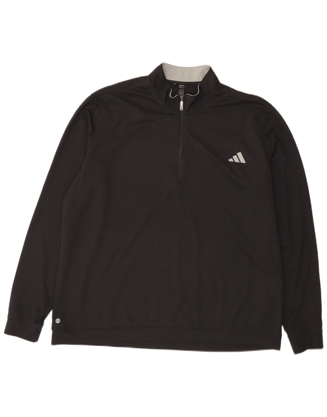 Adidas Mens Zip Neck Sweatshirt Jumper 2XL Black Polyester