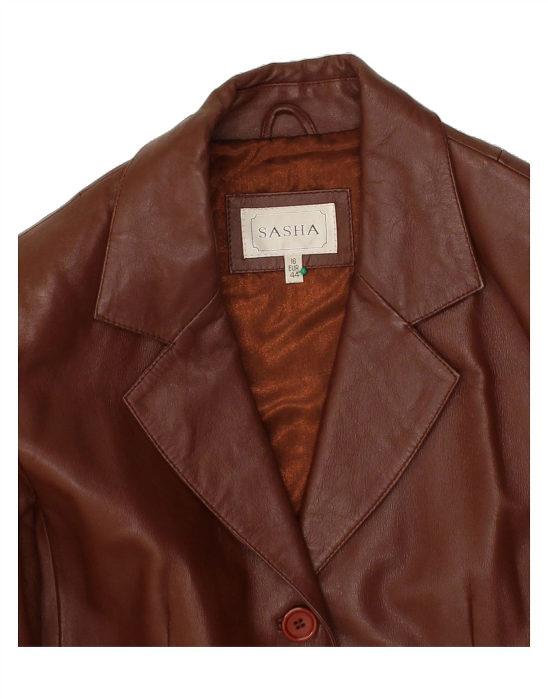 SASHA Womens Leather Jacket UK 16 Large  Brown Leather Vintage Sasha and Second-Hand Sasha from Messina Hembry 
