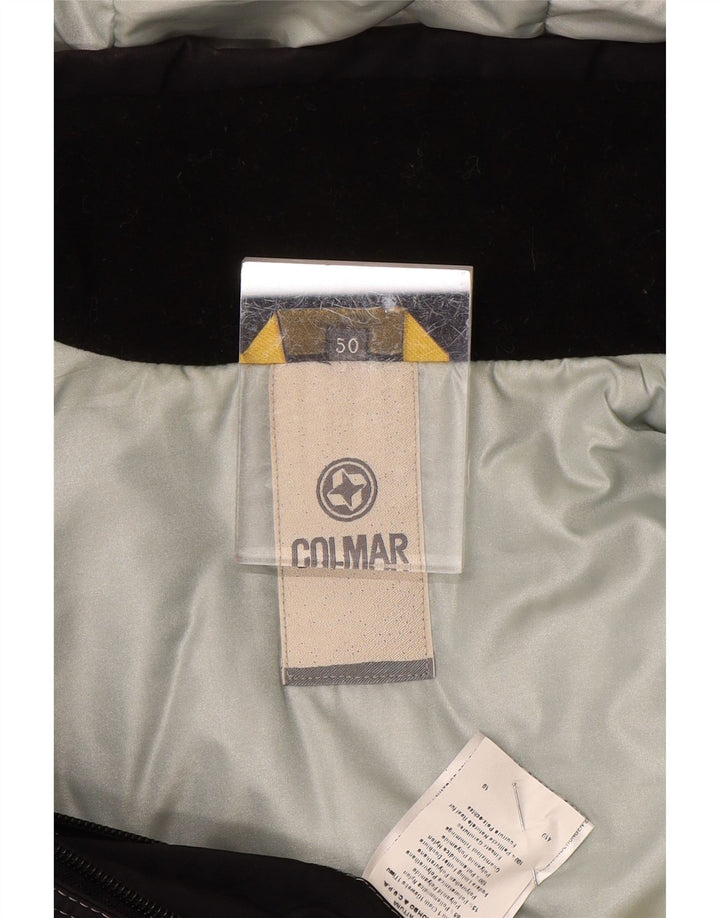 COLMAR Mens Hooded Ski Jacket IT 50 Medium Black Colourblock Nylon