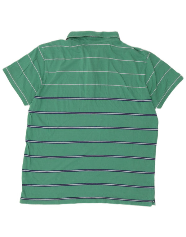 MARLBORO CLASSICS Mens Polo Shirt 2XL Green Striped Cotton