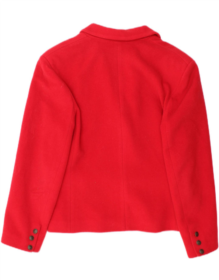 JIGSAW Womens 2 Button Blazer Jacket UK 14 Medium Red Wool Vintage Jigsaw and Second-Hand Jigsaw from Messina Hembry 