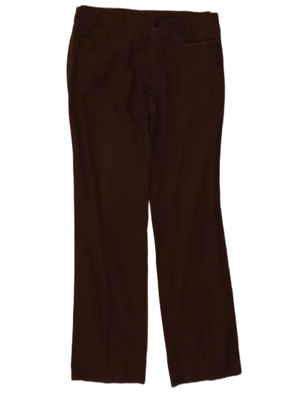 Vintage Womens Bootcut Casual Trousers W32 L33 Brown Cotton
