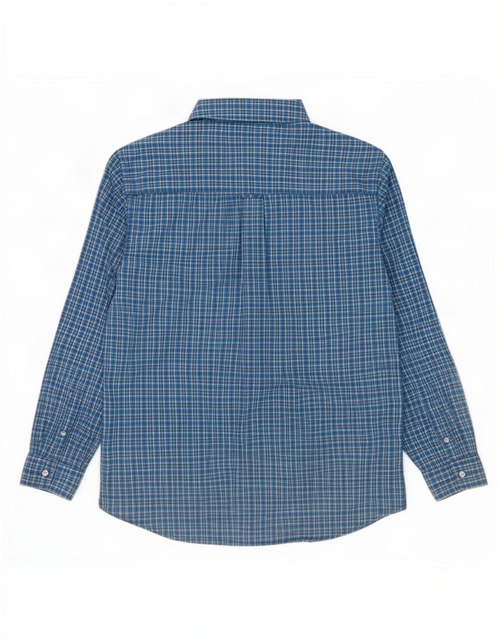 Chaps Mens Shirt Large Blue Check Cotton