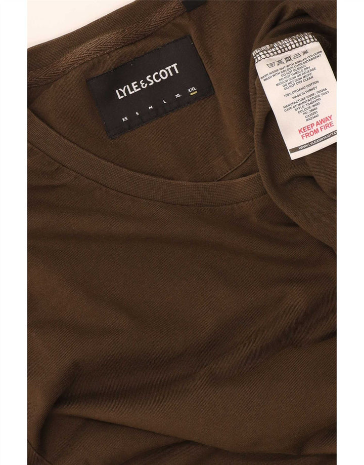 Lyle & Scott Mens T-Shirt Top 2XL Khaki Cotton