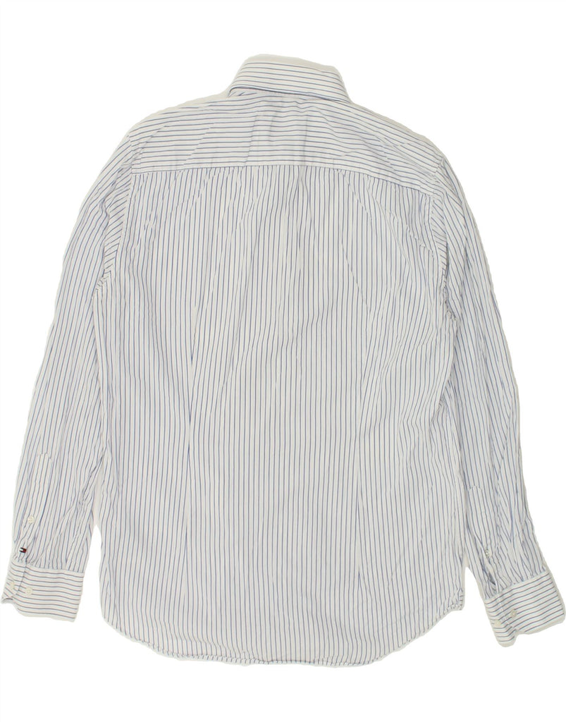 TOMMY HILFIGER Mens Slim Fit Shirt Size 15 1/2 39 Medium White Pinstripe | Vintage Tommy Hilfiger | Thrift | Second-Hand Tommy Hilfiger | Used Clothing | Messina Hembry 