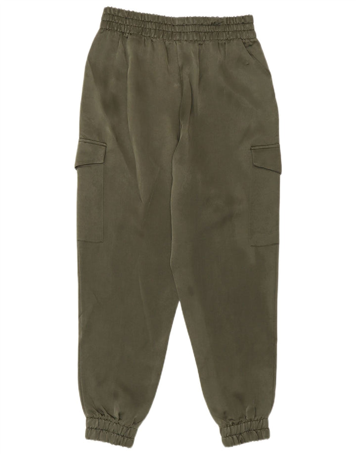 Zara Womens Joggers Cargo Trousers UK 8 Small  Khaki