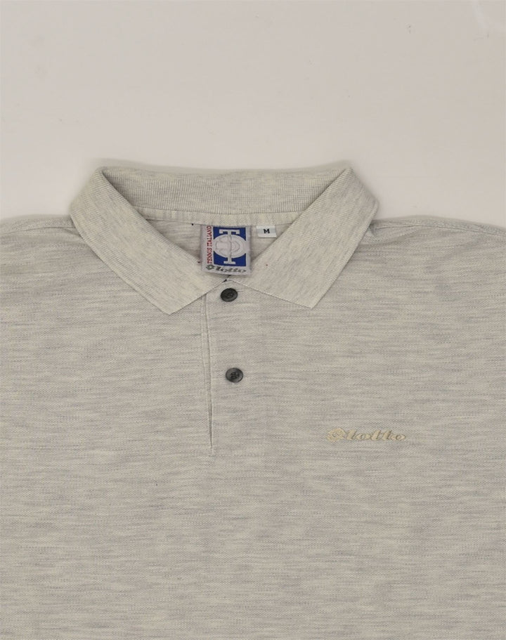 LOTTO Mens Polo Shirt Medium Grey Polyester | Vintage Lotto | Thrift | Second-Hand Lotto | Used Clothing | Messina Hembry 