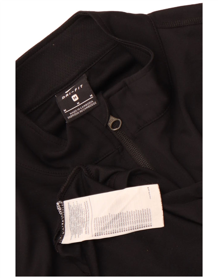 Nike Mens Dri Fit Tracksuit Top Jacket Medium Black Polyester