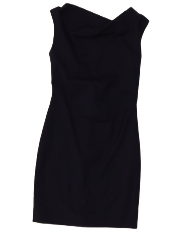 Armani Exchange Womens Sleeveless Sheath Dress US 8 Medium Navy Blue Cotton
