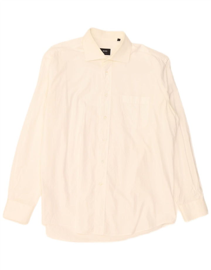 Hugo Boss Mens Shirt Size 44 17 1/2 XL White