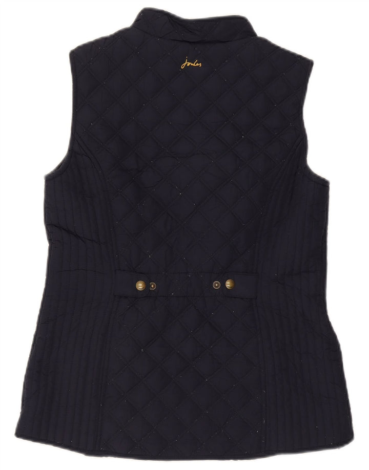 Joules Womens Quilted Gilet UK 10 Small Navy Blue Polyester