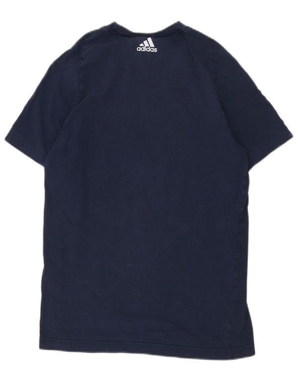 Adidas Mens Graphic T-Shirt Top XS Navy Blue Cotton