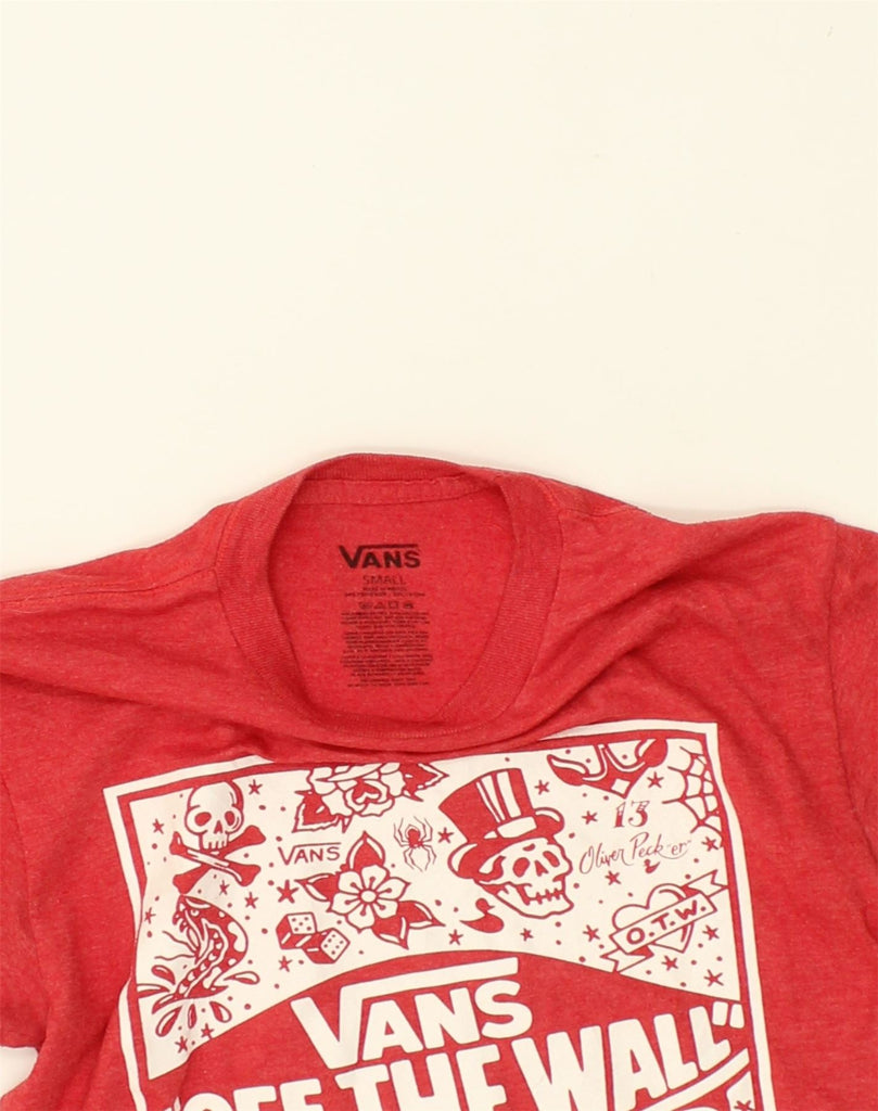 VANS Mens Graphic T-Shirt Top Small Red Polyester | Vintage Vans | Thrift | Second-Hand Vans | Used Clothing | Messina Hembry 