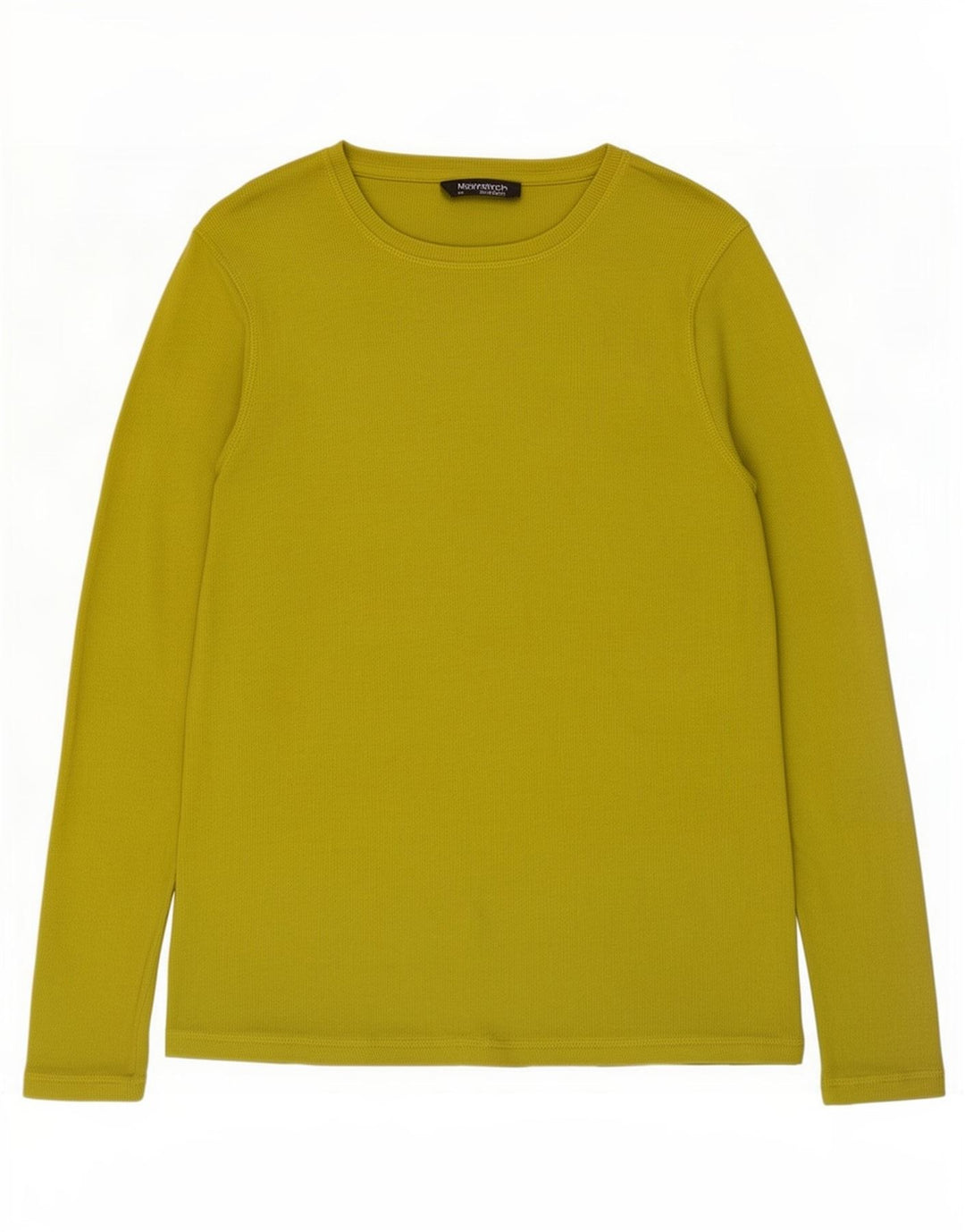 Marks & Spencer Womens Top Long Sleeve UK 14 Medium Green Cotton