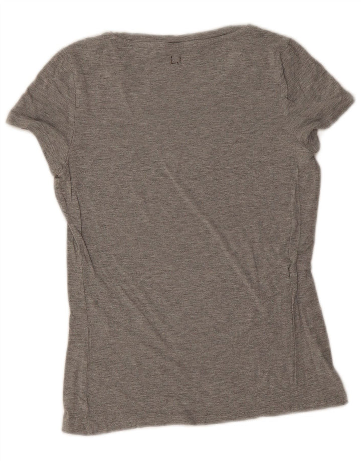 Liu Jo Womens Graphic T-Shirt Top UK 8 Small Grey Flecked