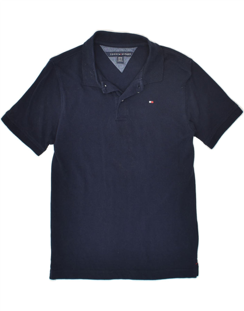 TOMMY HILFIGER Boys Polo Shirt 12-13 Years Medium Navy Blue Cotton | Vintage Tommy Hilfiger | Thrift | Second-Hand Tommy Hilfiger | Used Clothing | Messina Hembry 