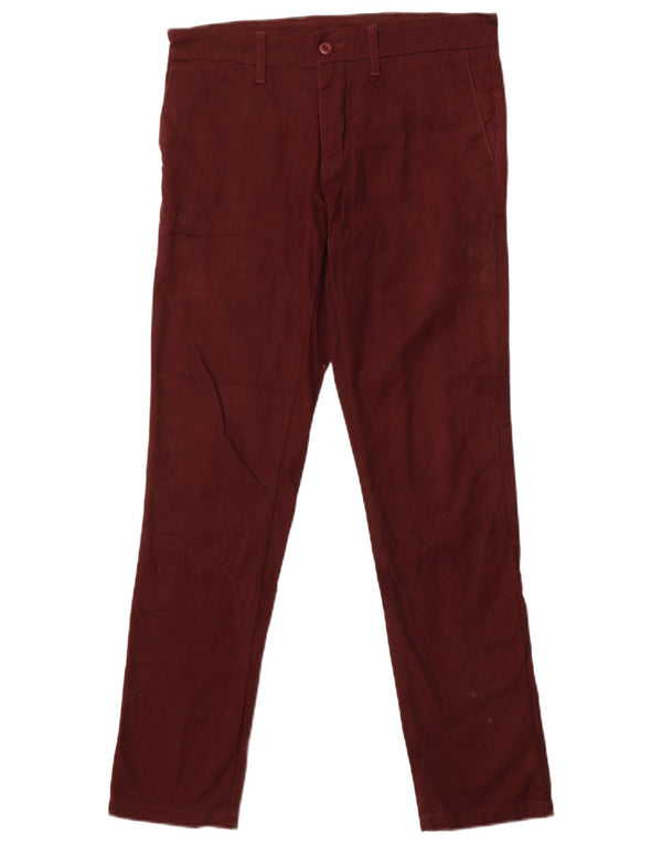 Carhartt Mens Skinny Chino Trousers W31 L32 Burgundy Cotton