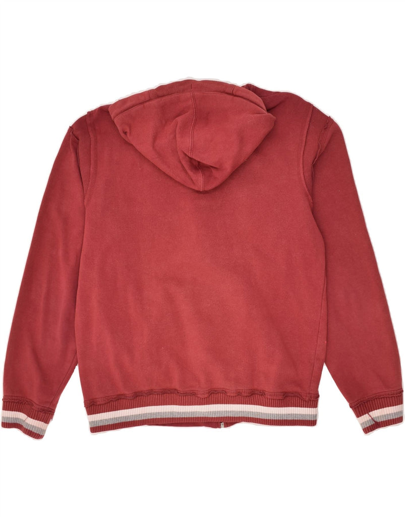 KAPPA Womens Zip Hoodie Sweater UK 14 Medium Maroon Cotton | Vintage Kappa | Thrift | Second-Hand Kappa | Used Clothing | Messina Hembry 
