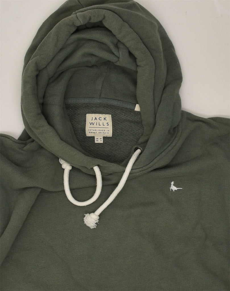 JACK WILLS Womens Hoodie Jumper UK 10 Small Green Cotton | Vintage Jack Wills | Thrift | Second-Hand Jack Wills | Used Clothing | Messina Hembry 