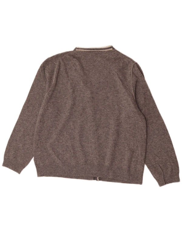Henry Cottons Womens Cardigan Sweater UK 22 3XL Grey Virgin Wool
