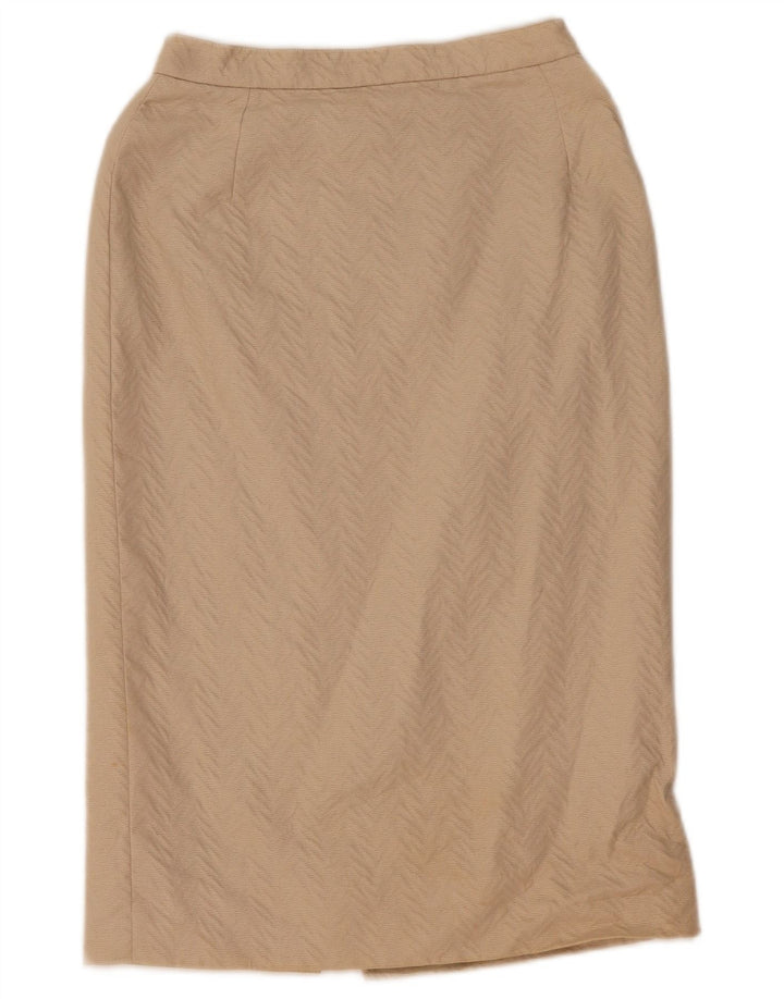 VINTAGE Womens Straight Skirt W27 Small  Beige Chevron