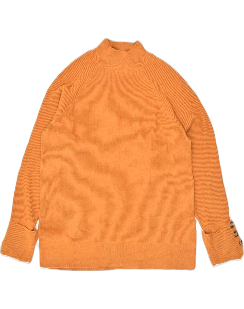 MICHAEL KORS Womens Turtle Neck Jumper Sweater UK 16 Large Orange Cotton | Vintage Michael Kors | Thrift | Second-Hand Michael Kors | Used Clothing | Messina Hembry 