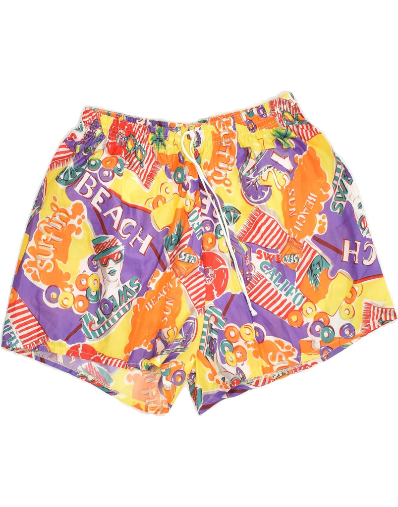 VINTAGE Mens Graphic Swimming Shorts IT 52 XL Multicoloured Polyester | Vintage Vintage | Thrift | Second-Hand Vintage | Used Clothing | Messina Hembry 