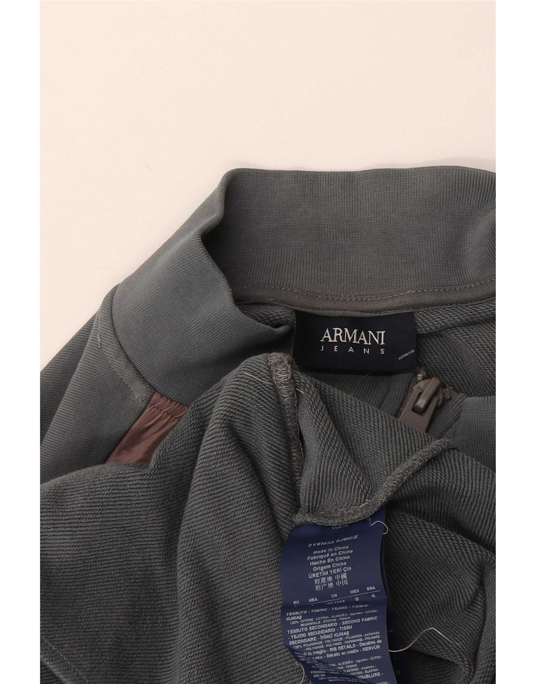 Armani Jeans Womens Tracksuit Top Jacket UK 16 Large Grey Colourblock